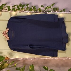 Men's ColdPruf Blue Double Layer Long Sleeve Long Fit Crewneck T Shirt L